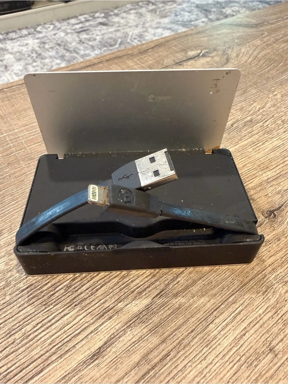 mophie Black and Silver Foldable Phone Charger and Stand